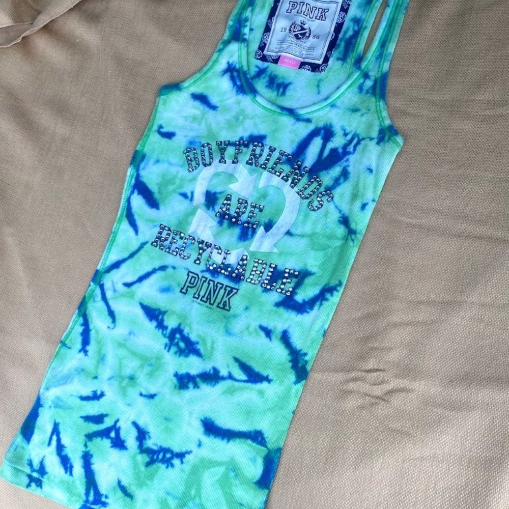 Victoria’s Secret PINK Tie Dye Rhinestone Tank Top